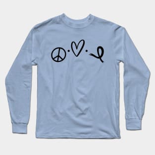 Peace Love Ribbon (b) Long Sleeve T-Shirt